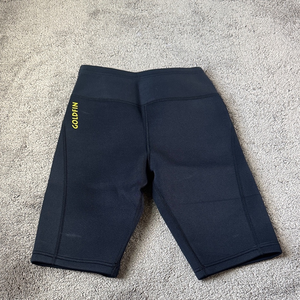 Goldfin Black Neoprene Compression Shorts High Waisted Athletic SIZE XS